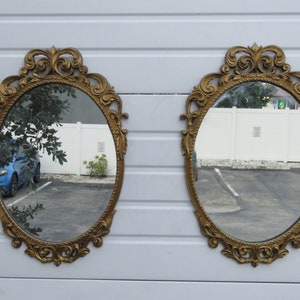 French Painted Gold Wall Dresser Bathroom Vanity Mirrors a Pair 3813 SHIPPING NOT INCLUDED Please ask for shipping quote