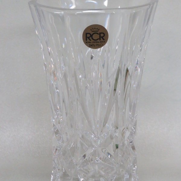 RCR Royal Crystal Rock Crystal Vase Italy Vase 3840B