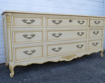 French Shabby Chic Painted Long Dresser Bathroom Vanity Tv Console by Kindel 2122 SHIPPING NOT INCLUDED Please ask for shipping quote