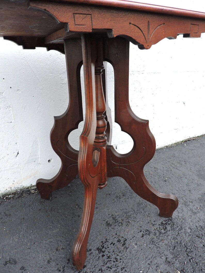 Early Victorian Eastlake Walnut Side Table Center 7059 Not Included Please Ask For E