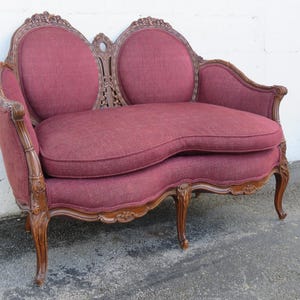 French Early 1900s Carved Large Deep Settee Loveseat 5731 SHIPPING NOT INCLUDED Please ask for shipping quote