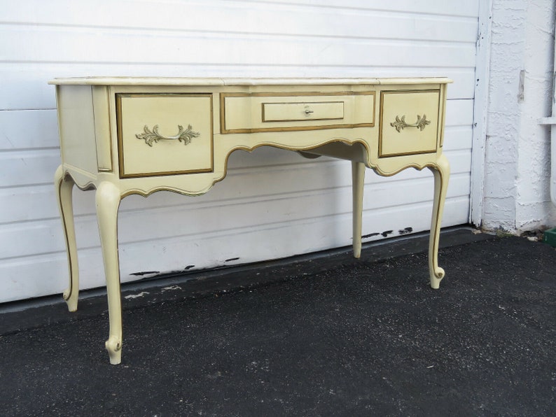 French Painted Desk Vanity Table With Flip Up Mirror By Etsy