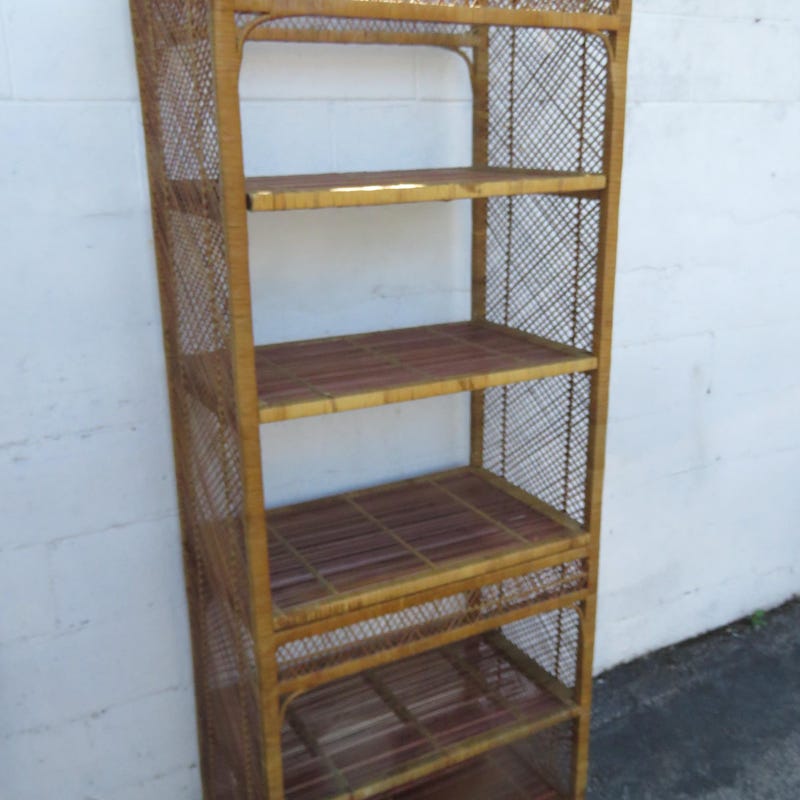 Rattan Bookcase - Etsy