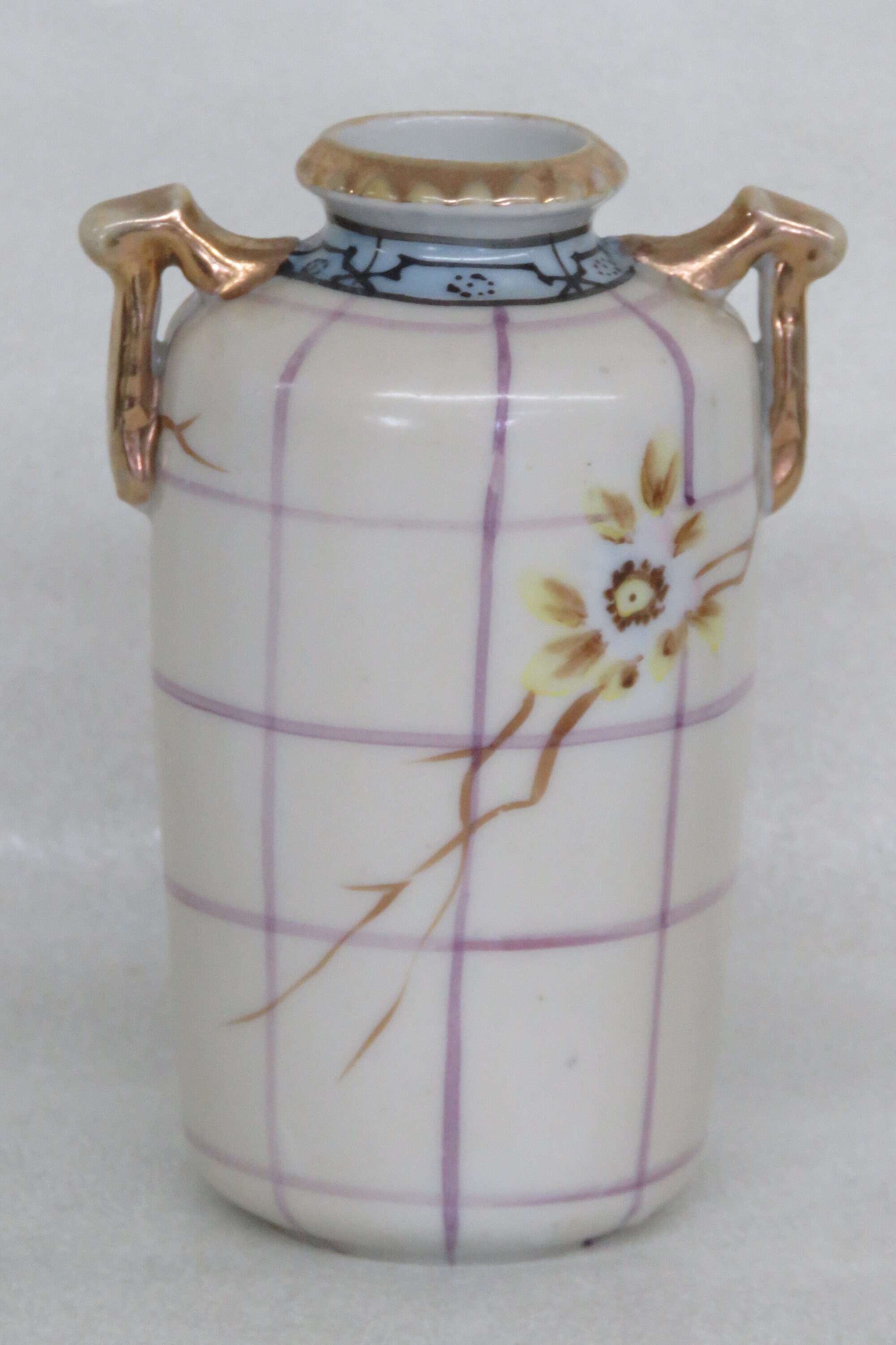 Nippon Hand Painted Landscape Scene Vase With Two Gilded Handles 3861B ...