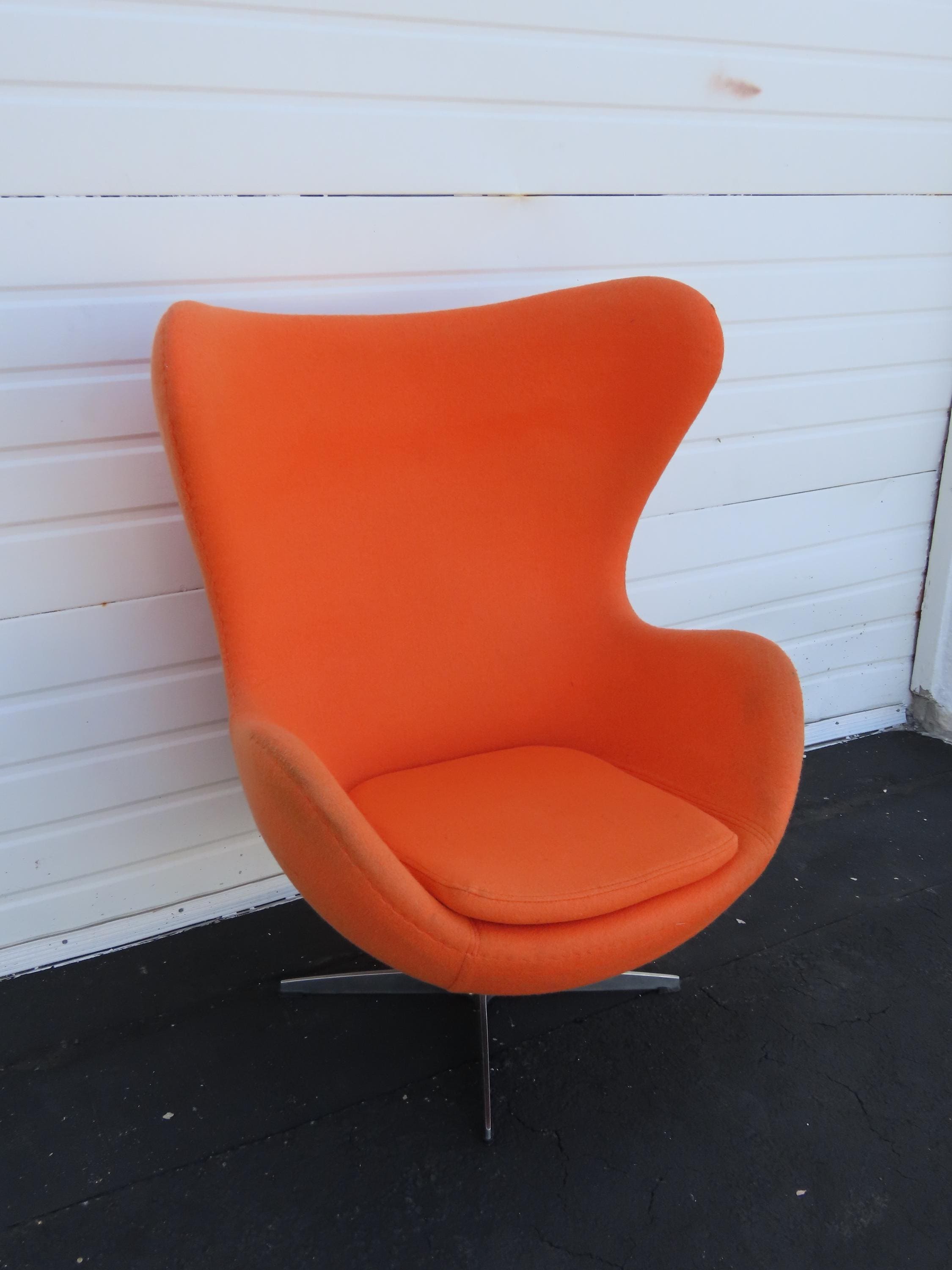 Retro Orange Swivel Chair - Etsy