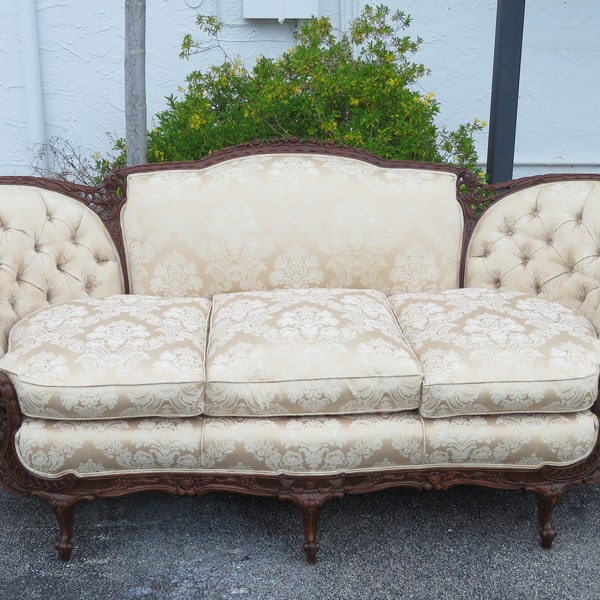 French Kidney Shaped Hand Carved Early 1900s Long Sofa Couch 2341 SHIPPINGNOT INCLUDED Please ask for shipping quote
