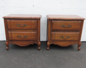 French Large Nightstands Bedside End Tables a Pair 6437 SHIPPING NOT INCLUDED Please ask for shipping quote