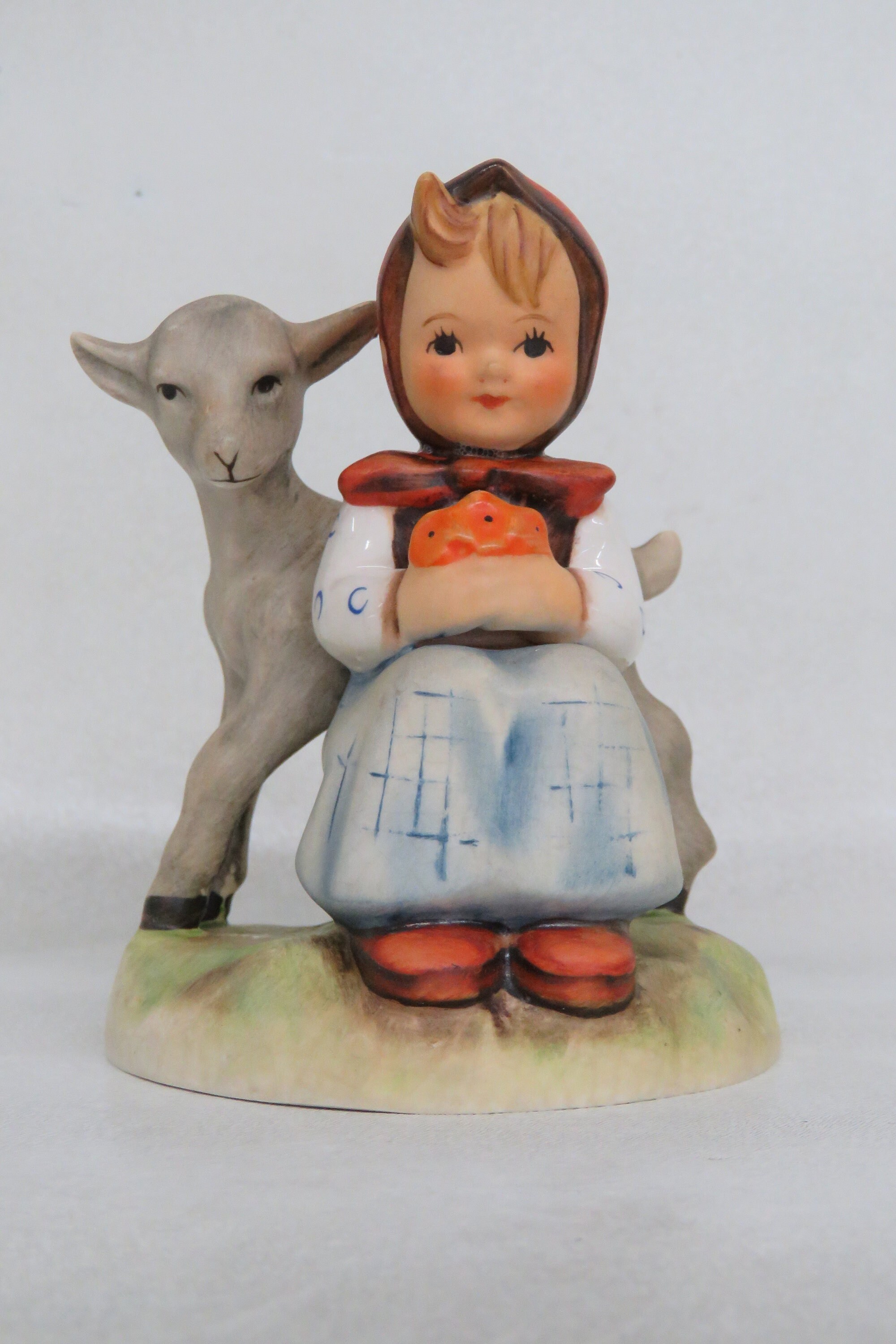 Hummel Goebel 182 Good Friends Girl With Lamb W Germany Porcelain