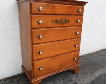 Lambert Hitchcock Maple Hand Painted Tall Chest of Drawers 6016 SHIPPING NOT INCLUDED Please ask for shipping quote
