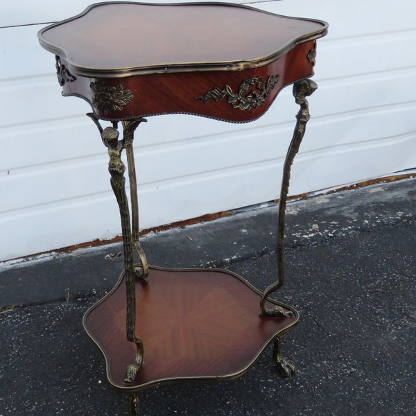 Brass Cherub Metal Legs Inlay Corner Side End Table 1802 SHIPPING NOT INCLUDED Please ask for shipping quote