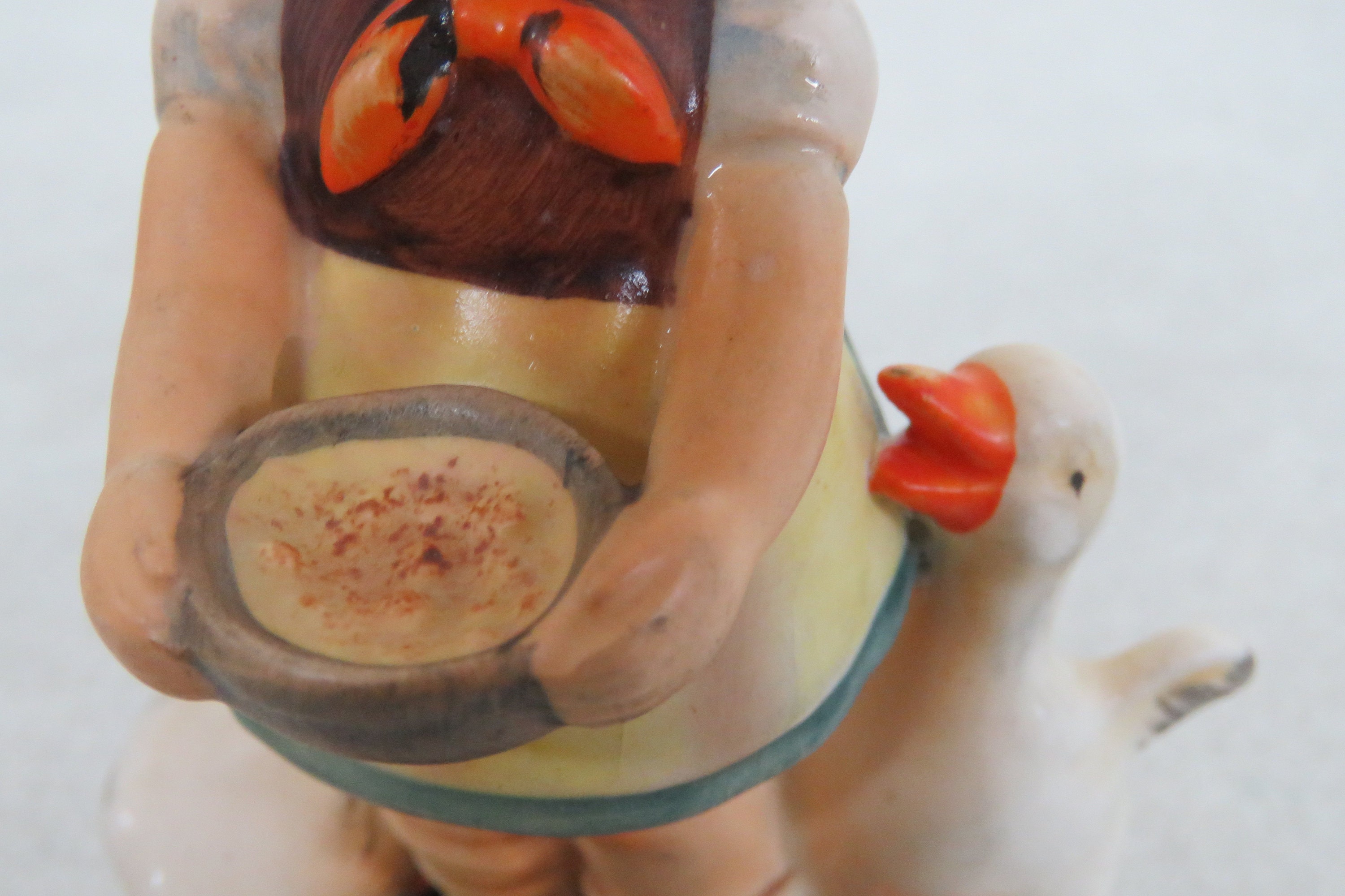 Hummel Goebel Be Patient Girl Feeding Geese W Germany Porcelain