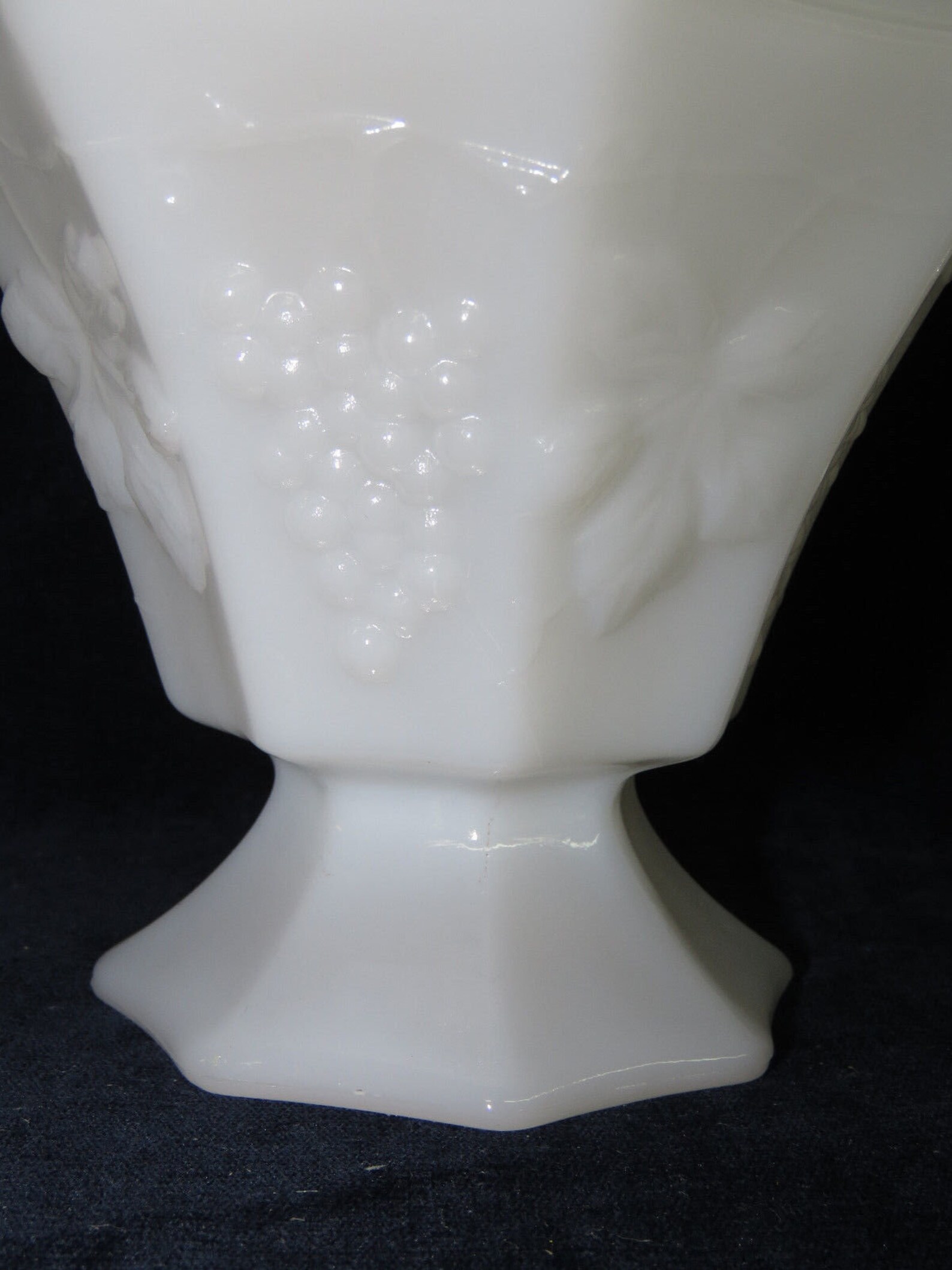 Anchor Hocking Milk Glass Grapes and Leaves Octagon Candy Dish Etsy