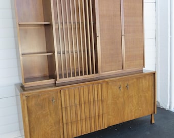 John Widdicomb Mid Century Two Part Sideboard Display Shelves Bookcase 6417 SHIPPING NOT INCLUDED Please ask for shipping quote