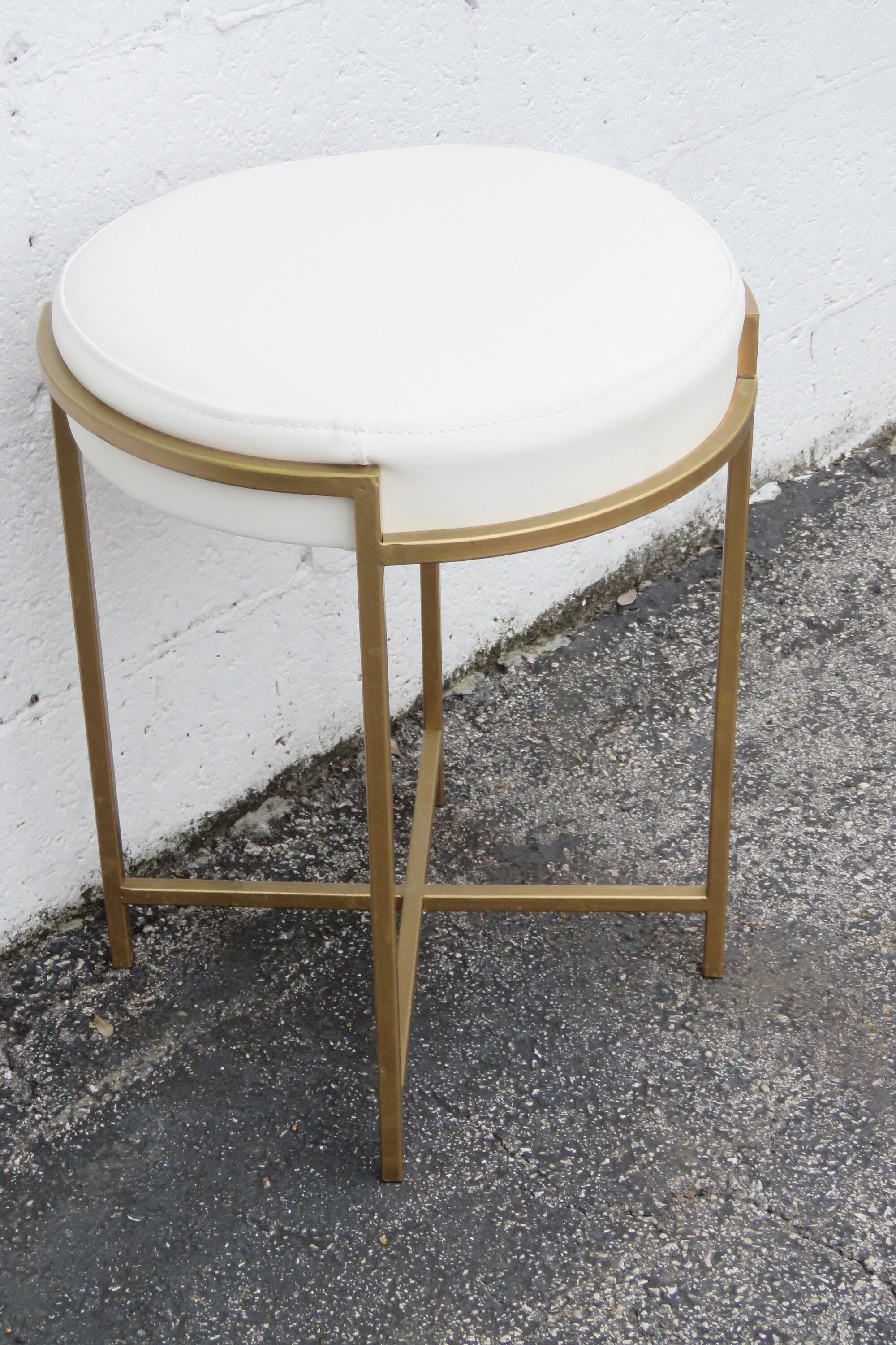 White and gold vanity stool discount