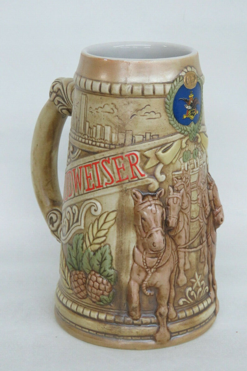 Budweiser Chicago Skyline 1980 Ceramarte Brazil Beer Mug Stein Etsy