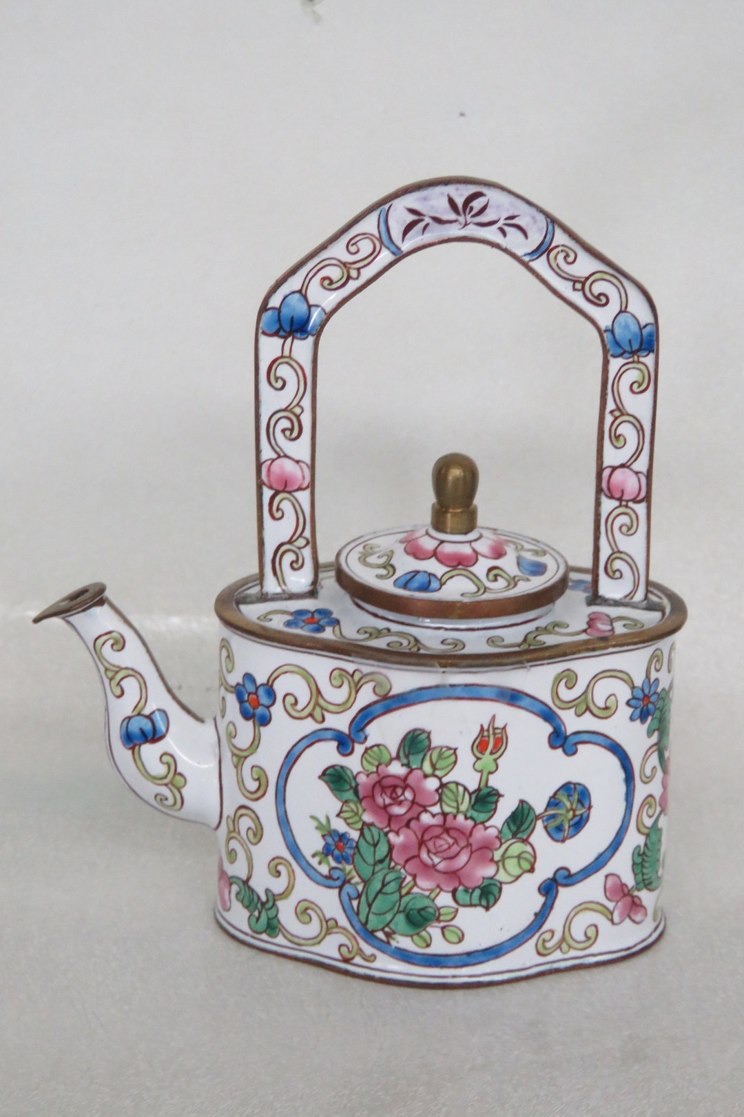 Kelvin Chen Enamel Cloisonne Miniature Teapot Flowers With Etsy