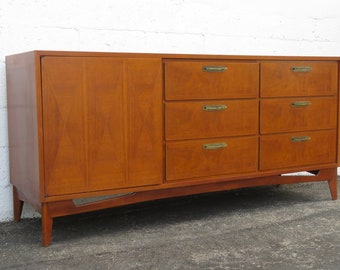 Red Lion Mid Century Modern Long Inlay Dresser Sideboard Bathroom Vanity 5100  SHIPPING NOT INCLUDED Please ask for shipping quote