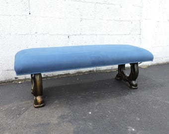 Long Vintage Upholstered Vanity Bed End Hallway Bench by Archlace 6815 SHIPPING NOT INCLUDED please ask for a shipping quote