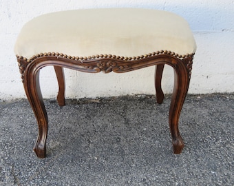 French Carved Vanity Stool Bench Ottoman 5421 SHIPPING NOT INCLUDED Please ask for shipping quote