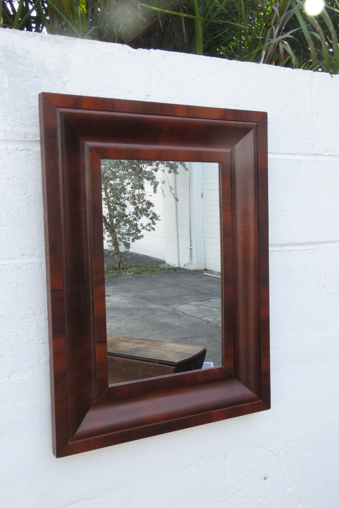 Empire Late 1800s Flame Mahogany Vanity Wall Bathroom Mirror 3993 ...