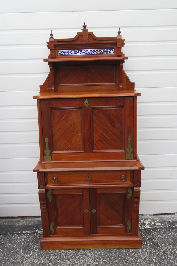 1880s Eastlake Solid Walnut 3 Part Tall Secretary Desk 2801 SHIPPING NOT INCLUDED Pleas Ask for Shipping Quote Etsy UK
