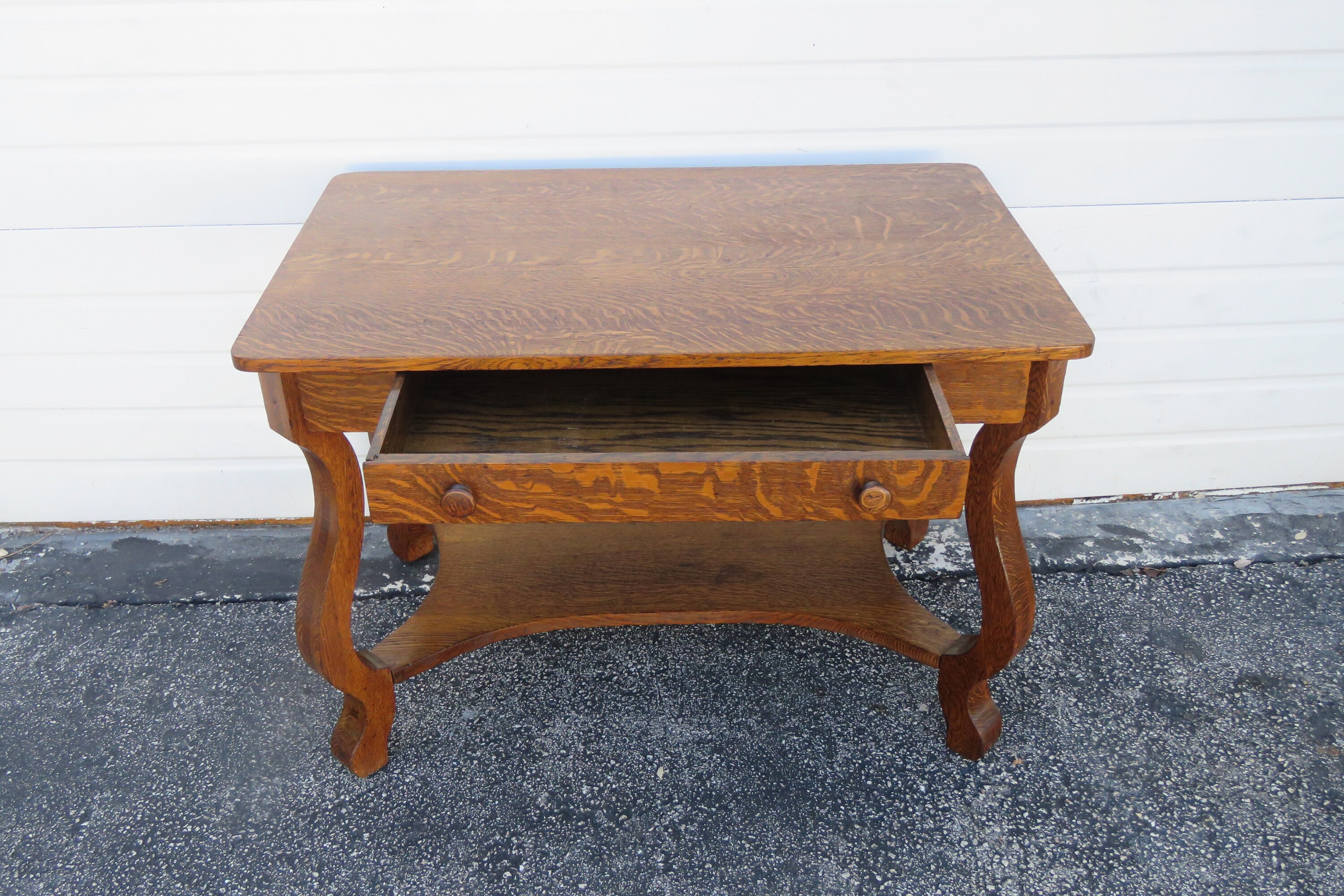 Antique tiger oak desk deals