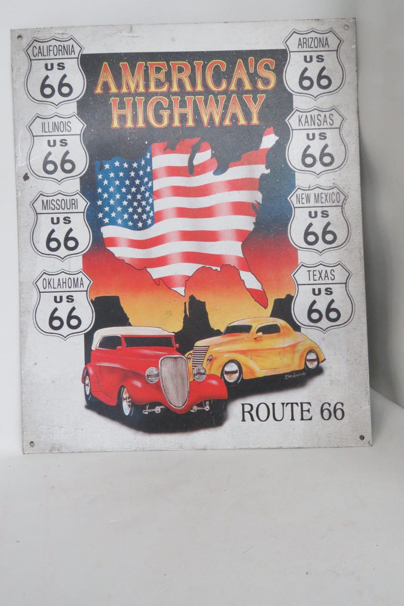 Vintage Route 66 Metal Sign Americans Highway 1995 Desperate ...
