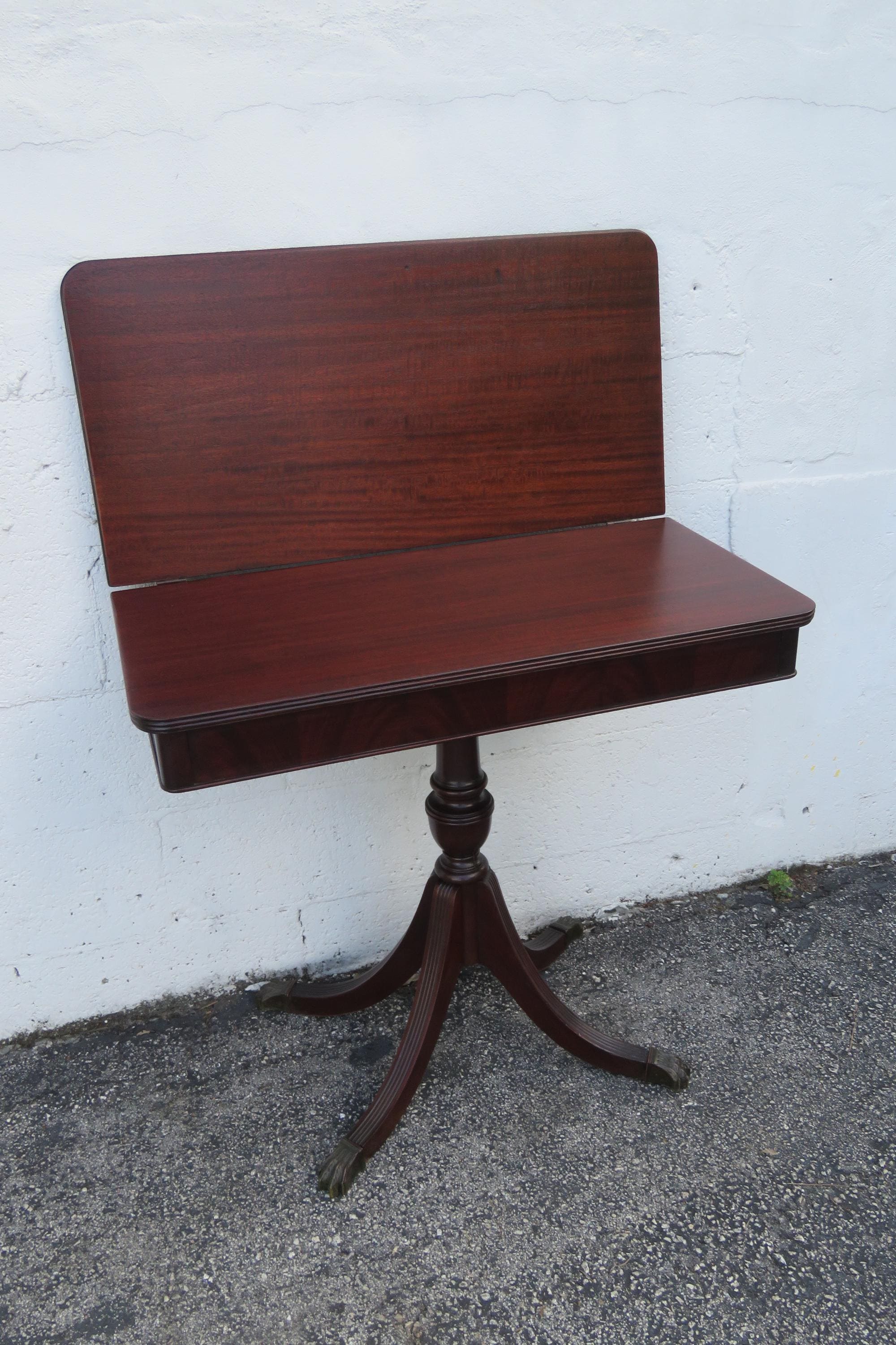 Duncan Phyfe Carved Mahogany Card Gaming Console Table 5565 SHIPPING NOT INCLUDED Please ask for shipping quote