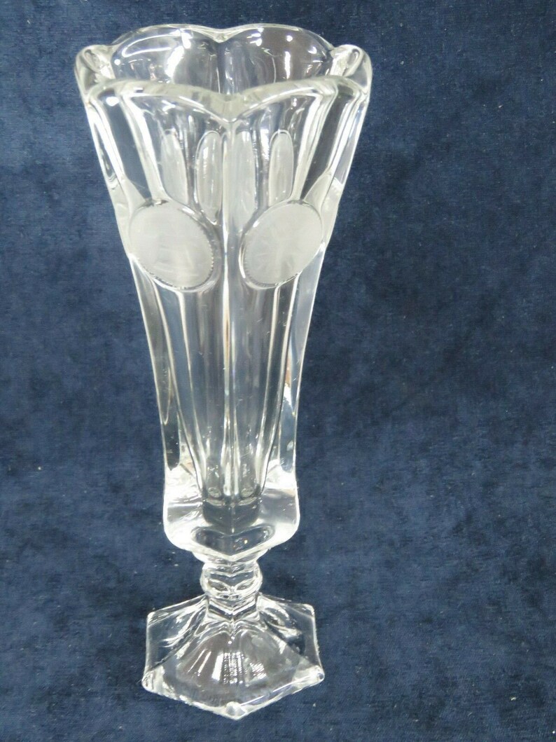 Fostoria Coin Glass Clear Scalloped Bud Vase 514B Etsy