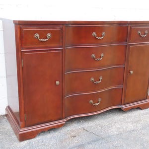1940s Mahogany Long Credenza Sideboard Media Console 6369  SHIPPING NOT INCLUDED Please ask for shipping quote
