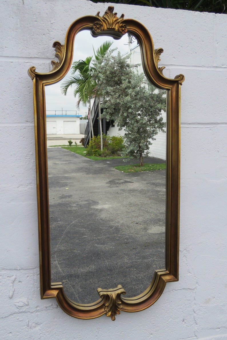 French Distressed Gold Wall Bathroom Vanity Mirror Carolina Etsy