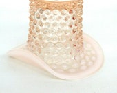 Fenton Hobnail Style Opalescent Pink Glass Toothpick Candle Holder Figurine 653B
