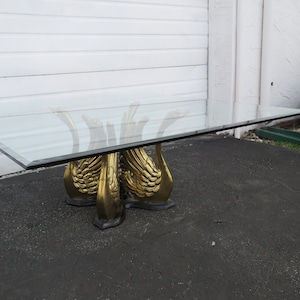 Brass Finish Swans Birds Base Glass Top Coffee Table 1235 SHIPPING NOT INCLUDED Please ask for shipping quote