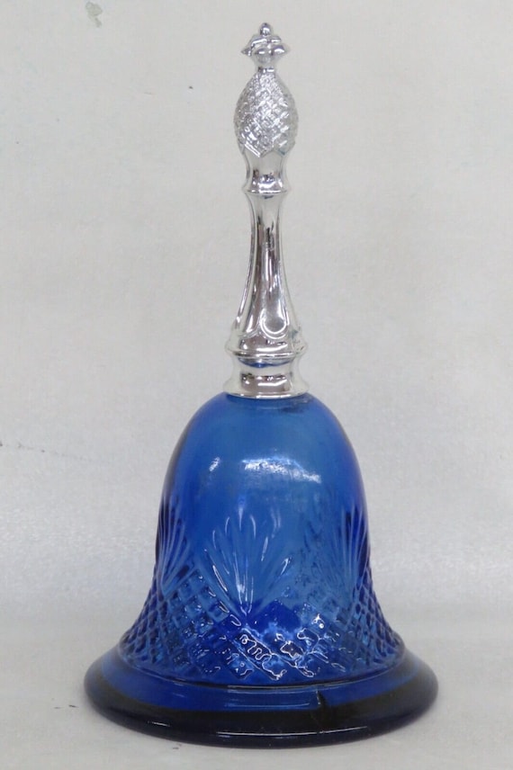 Empty Avon Cobalt Blue Glass Bell Shaped Perfume B