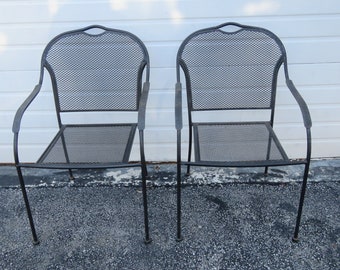 Mid Century Modern Outdoor Metal Chairs a Pair 4930 SHIPPING NOT INCLUDED Please ask for shipping quote