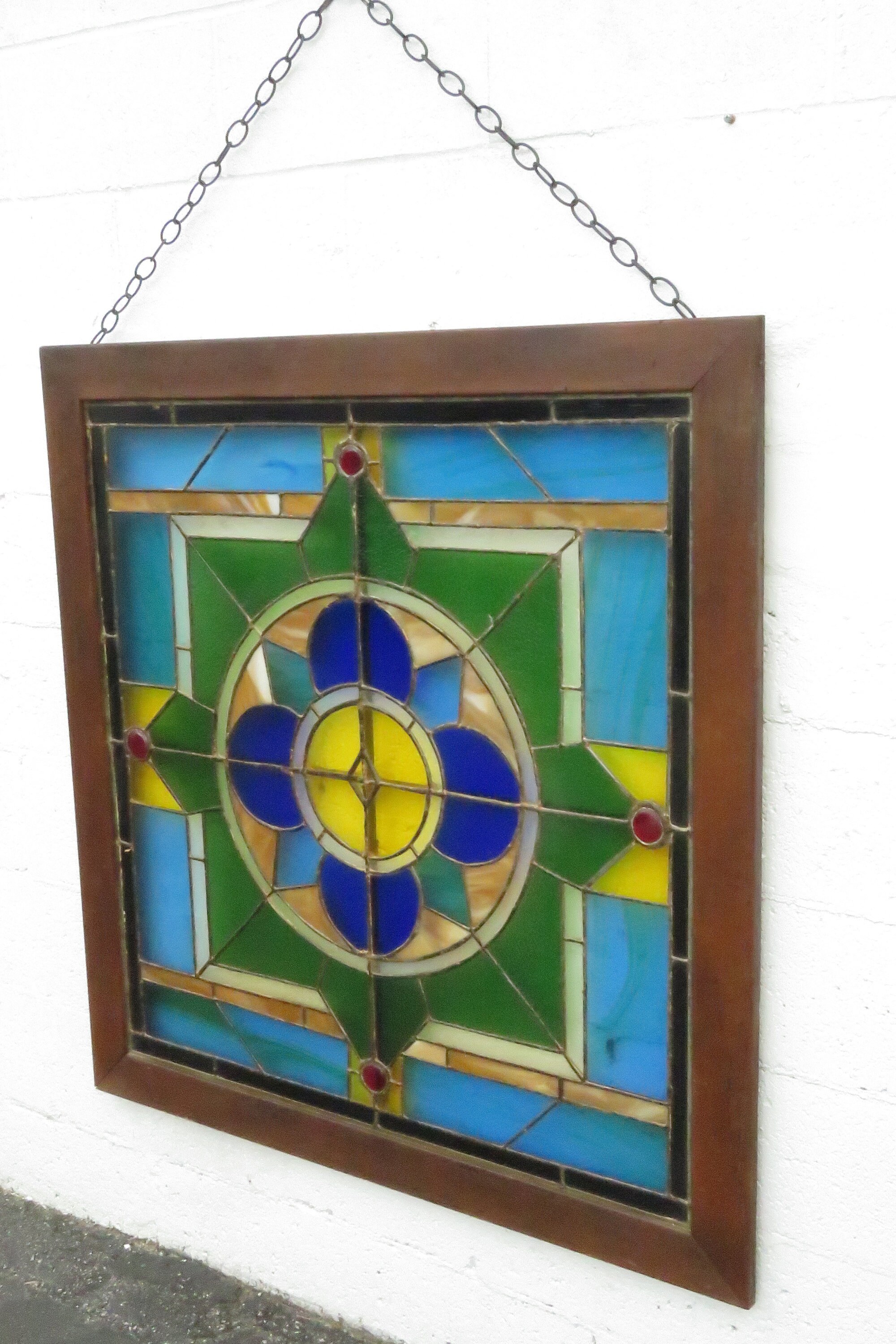 Late 1800s Stained Glass Window Suncatcher Flower Design 5274 SHIPPING ...