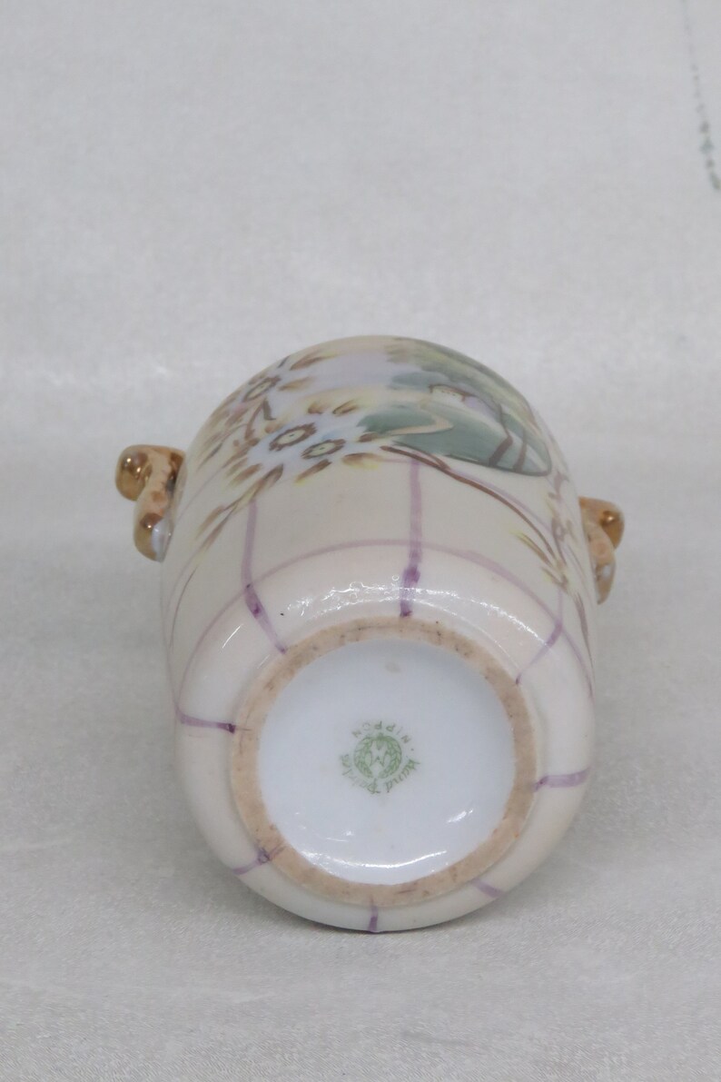 Nippon Hand Painted Landscape Scene Vase With Two Gilded Handles 3861B ...