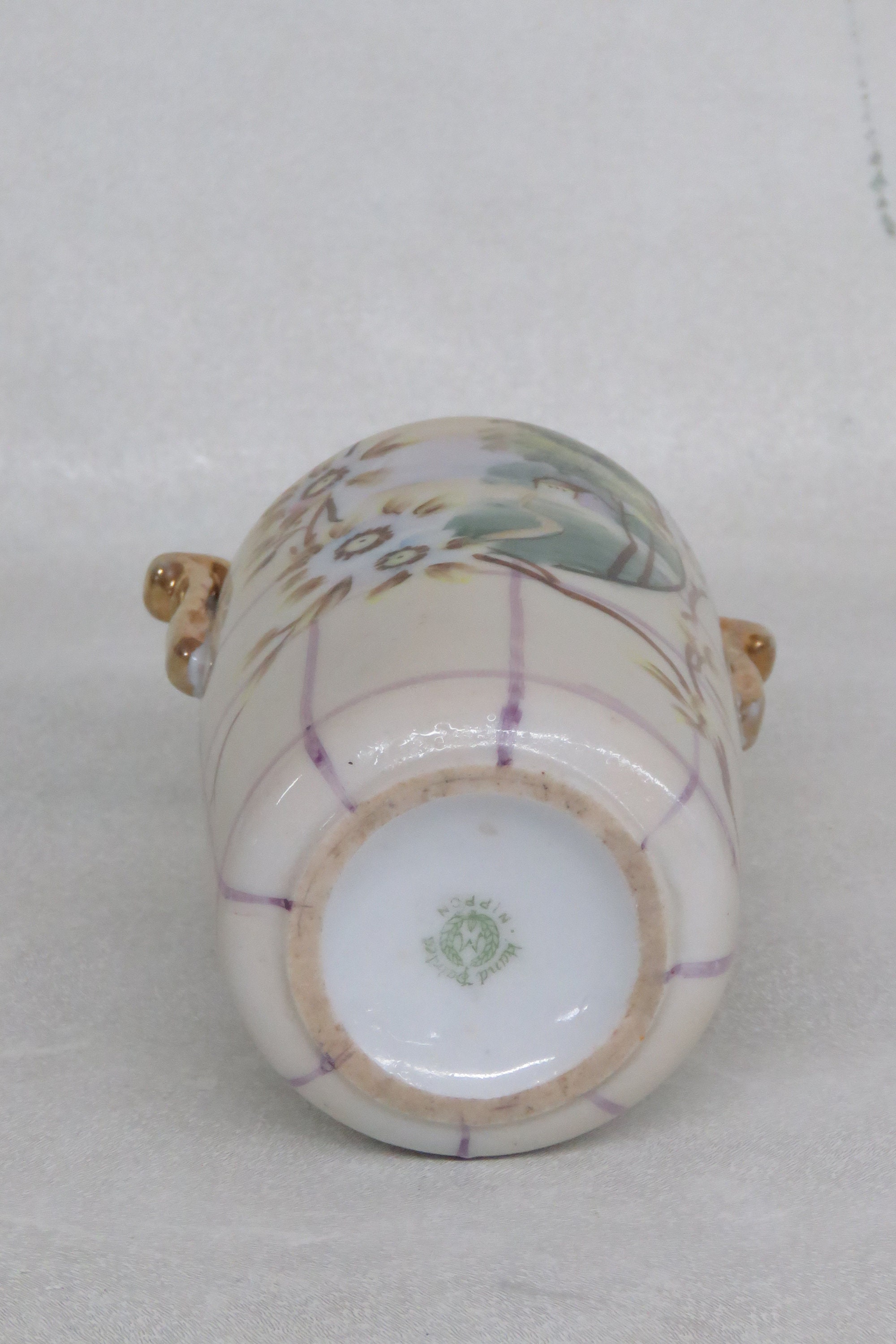 Nippon Hand Painted Landscape Scene Vase With Two Gilded Handles 3861B ...