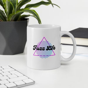 Fuzz Life White glossy mug