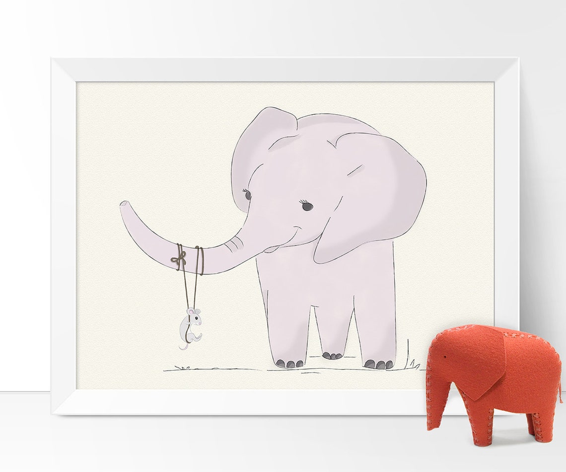 Elephant Nursery Wall Art Elephant Children Decor New baby Etsy