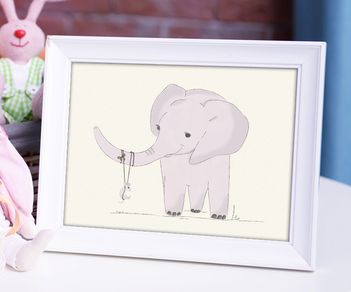 Elephant Nursery Wall Art Elephant Children Decor New baby Etsy