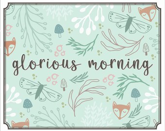 Glorious Morning: - A Whimsical Font. Script Typeface Handlettering Display Font Alphabet Download File Digital Calligraphy Cursive Vector