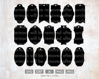 gift tag template bundle cutting file vector silhouette etsy