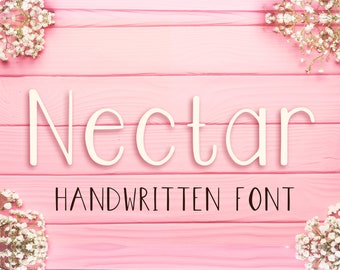 Nectar - Modern Handwritten Font, Typeface, Handlettering, Hand Lettering, Script, Display Font, Alphabet, Download, File, Digital, Design