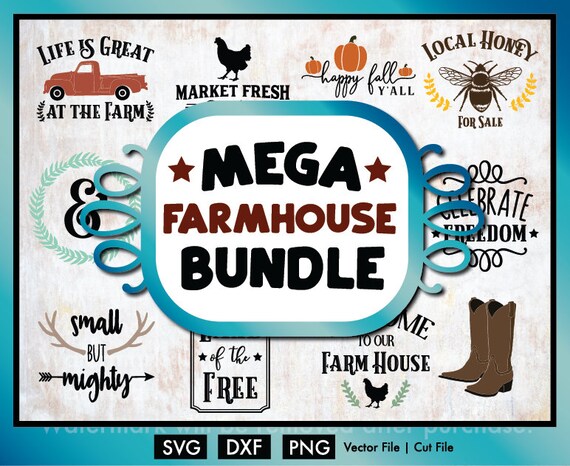 Download Mega Farmhouse Svg Bundle Cricut Cut File Silhouette Dxf Svg Etsy
