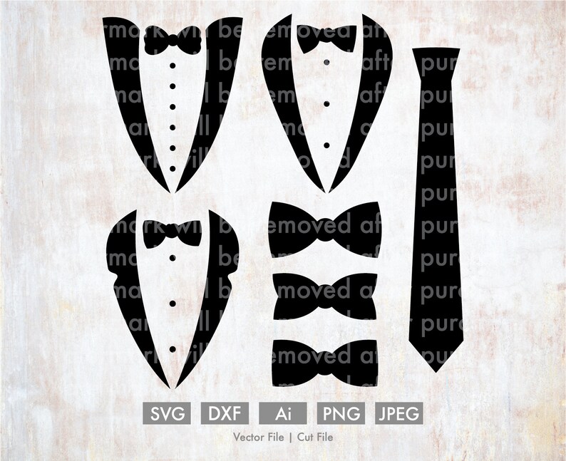 Tuxedo Bundle Cut File/vector Silhouette Cricut SVG PNG - Etsy