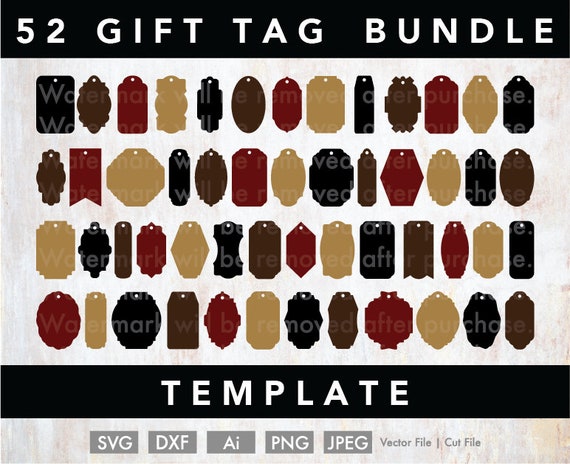 Download Free Diy Rustic Gift Tag Bundle Cutting File Vector Silhouette Etsy SVG DXF Cut File