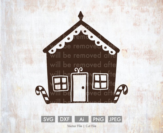 Gingerbread House Vector Cutting File Silhouette Cricut Etsy
