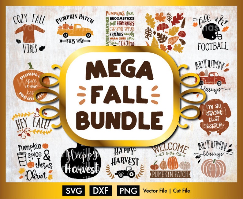 Download Mega Fall SVG Bundle Vector/Cut File Silhouette Cricut | Etsy