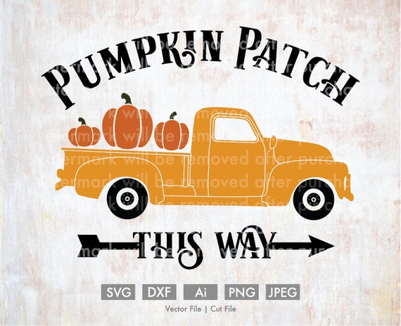 Download Free Pumpkin Patch This Way Vector Cut File Silhouette Cricut Etsy SVG Cut Files